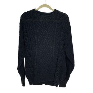 Vintage Peconic Bay Traders Adult MediumMen Pullover Black Sweater 100% Cotton
